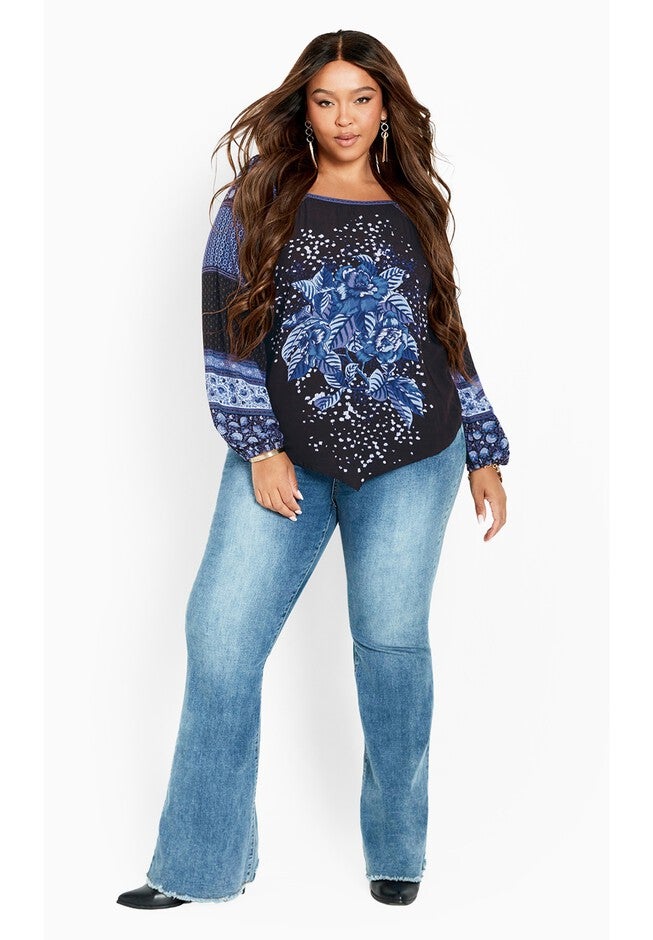 Nichola Scarf Top, BLUE, alternate image number null