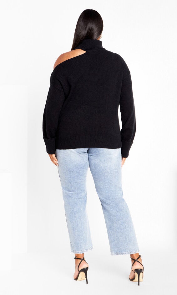Cold Shoulder Jumper - black, BLACK, alternate image number 2