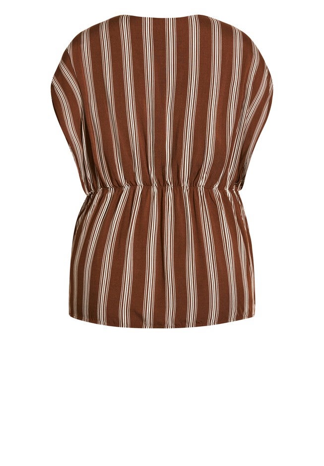 Stripe Wrap Top - clove, BROWN, alternate image number null