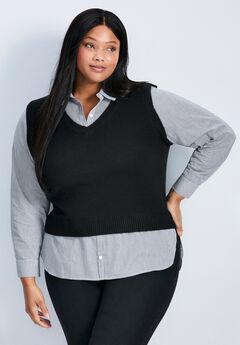 Ava Stripe TwoFer Vest