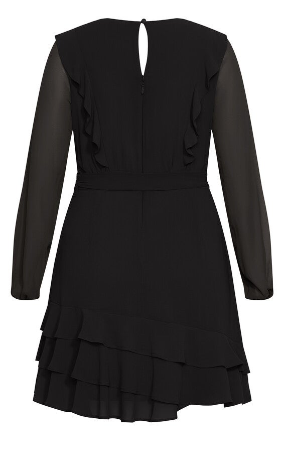 Pretty Ruffle Dress - black, BLACK, alternate image number null