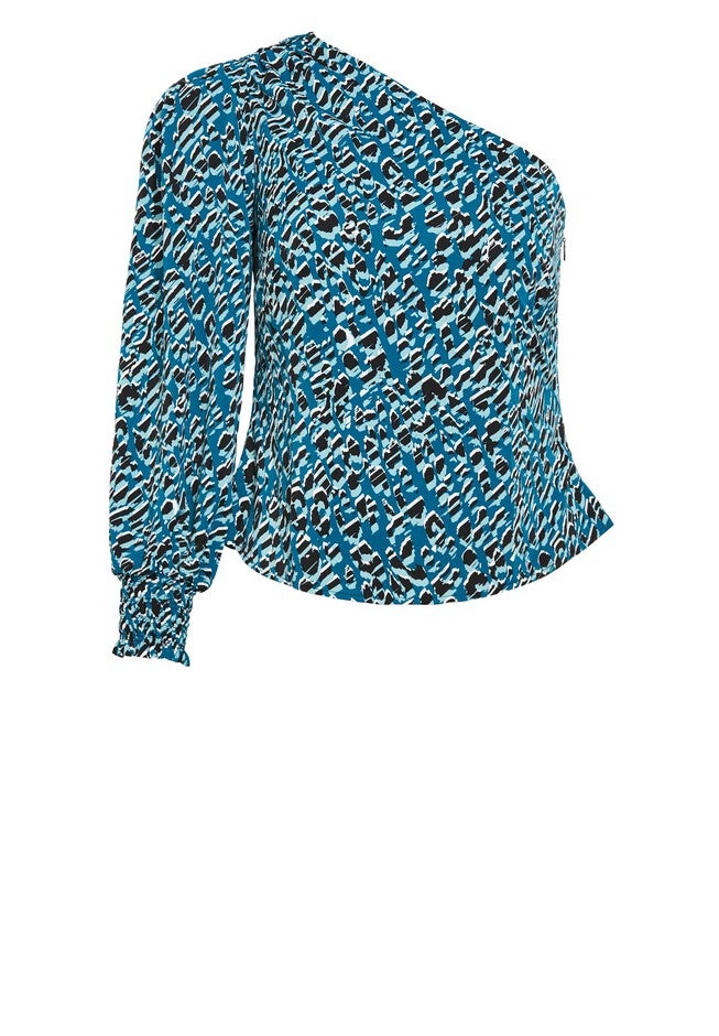 Eva One Shoulder Print Top, NOUVEAU, alternate image number null