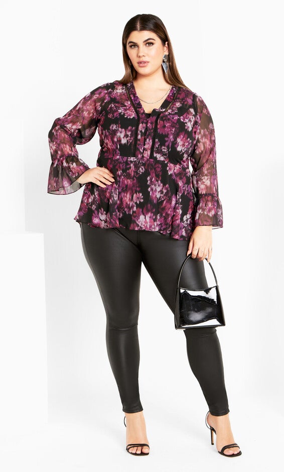 Chaya Print Top - mulberry, PURPLE, alternate image number 5