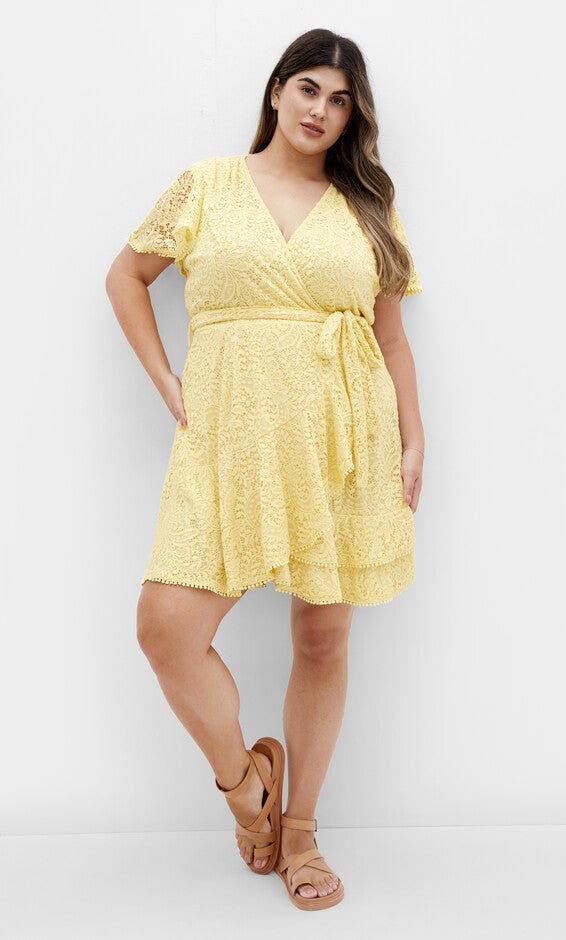 Sweet Lace Dress - buttercup, YELLOW, hi-res image number 0