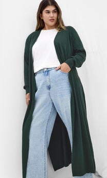 Goldie Longline Cardigan - hunter