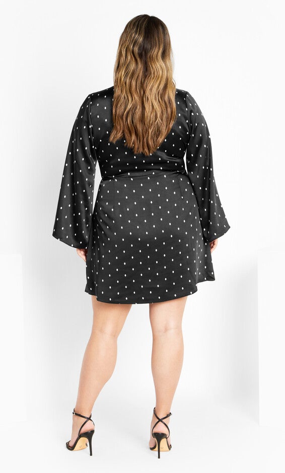 Amira Spot Dress - black, BLACK, alternate image number 2