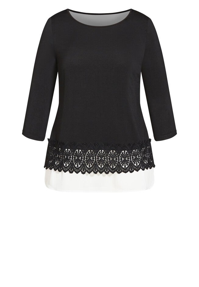 Inta Lace Top, BLACK, alternate image number null