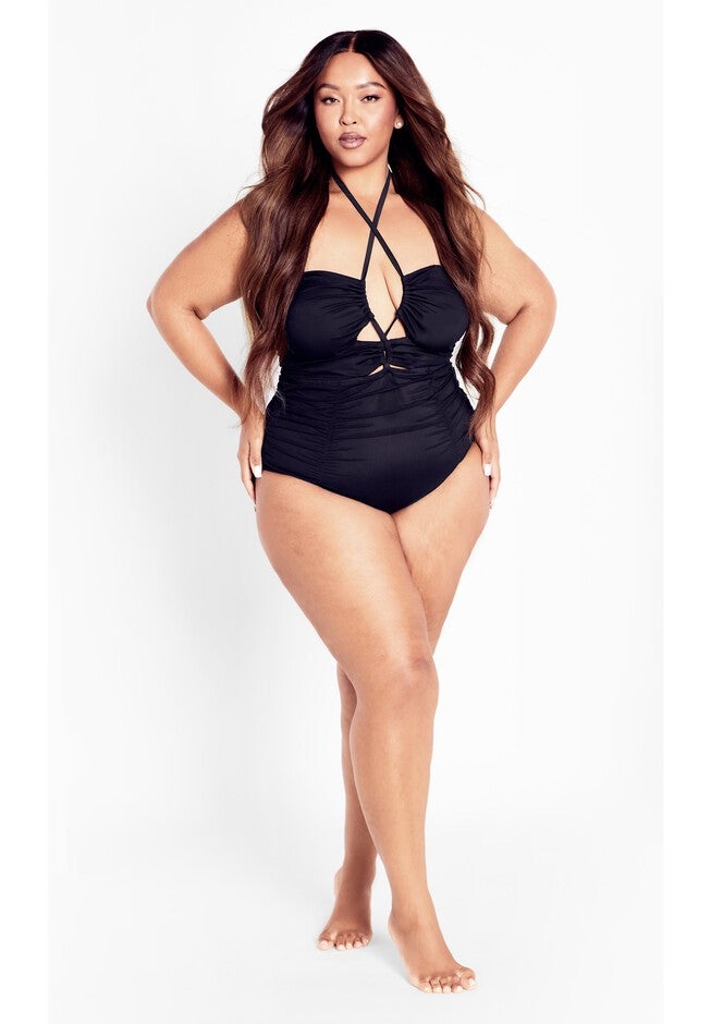 Chiara Halter Neck 1 Piece - black, BLACK, alternate image number 3