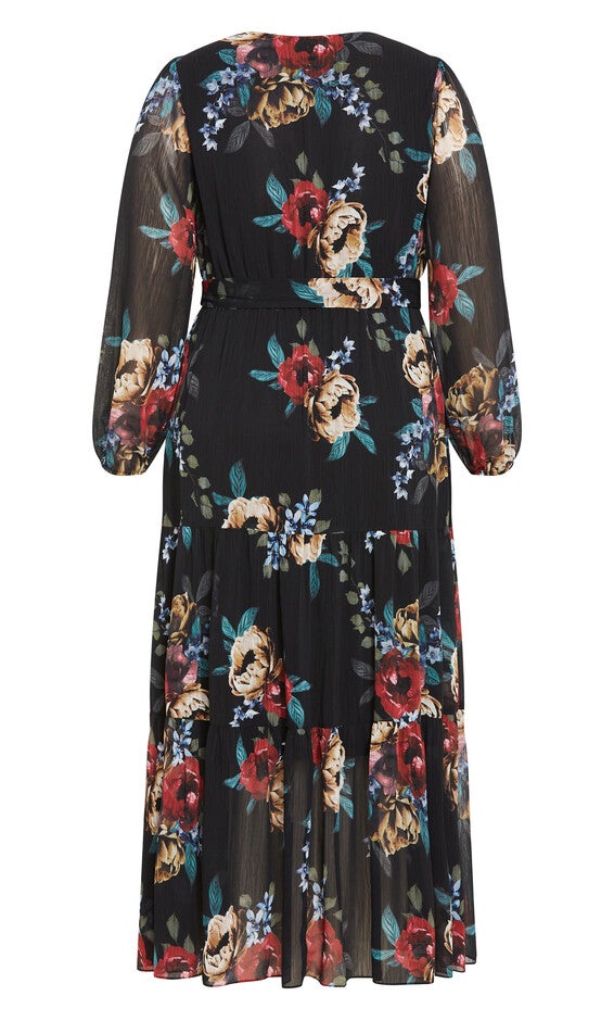 Xander Print Maxi Dress - black, DARK LATE BLOOM, alternate image number null