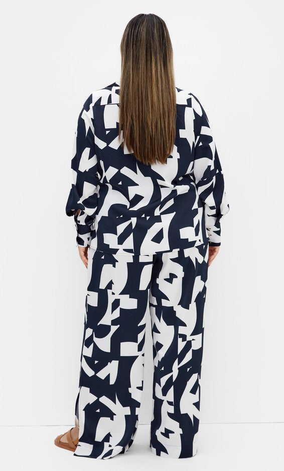 Enya Print Shirt - ivory, BLUE, alternate image number 2