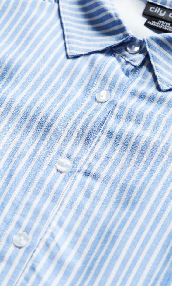 Flynn Stripe Dress - blue, BLUE, alternate image number null