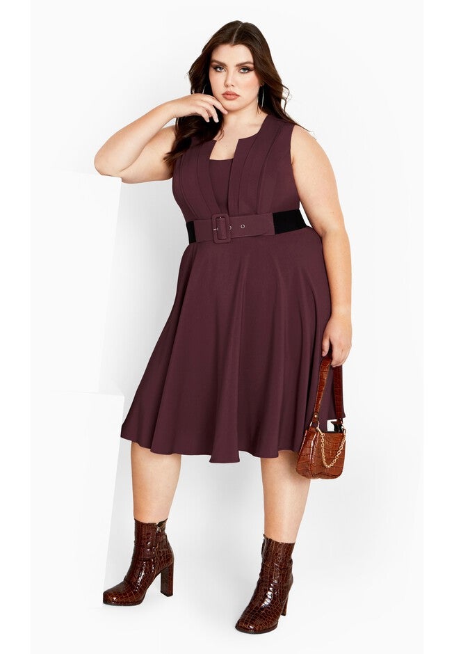 Vintage Veronica Dress - bordeaux, RED, hi-res image number 0