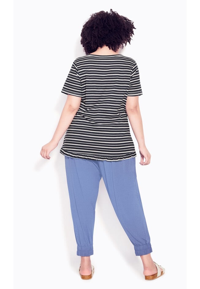 Mae Ruffle Stripe Top, STRIPE NAVY, on-hover image number null