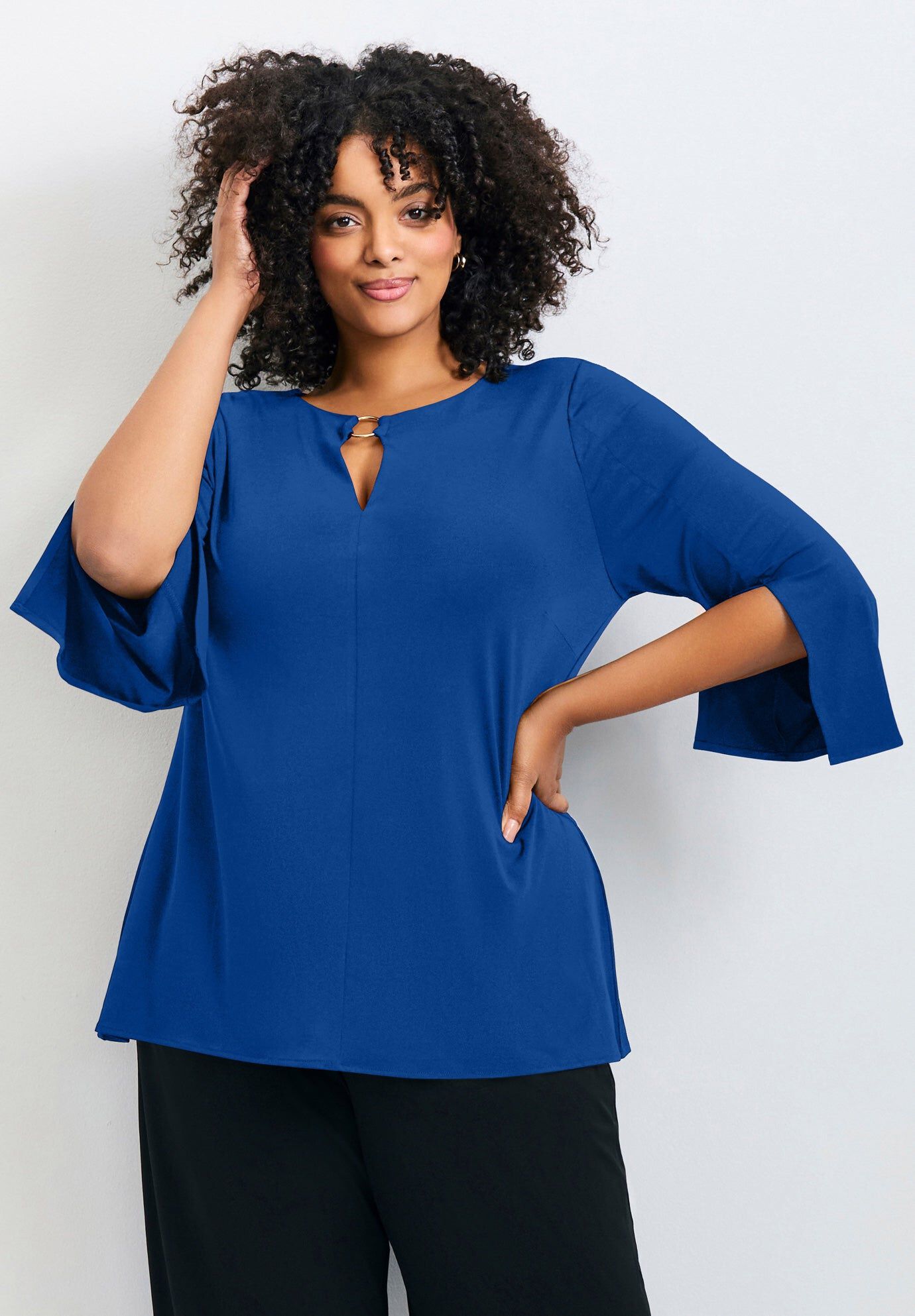 Audrey Ring Detail Top, DARK SAPPHIRE, hi-res image number 0