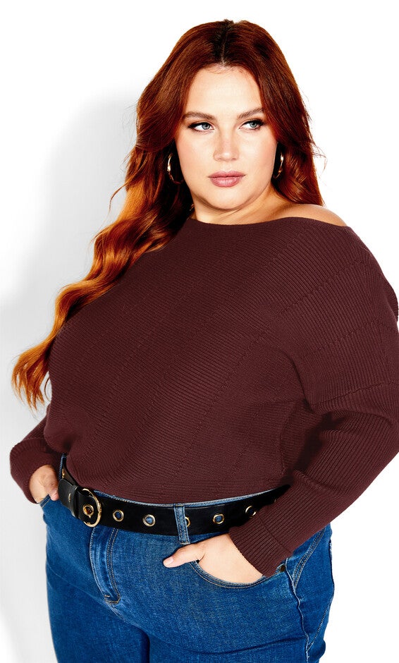 Lean In Sweater - bordeaux, RED, hi-res image number null