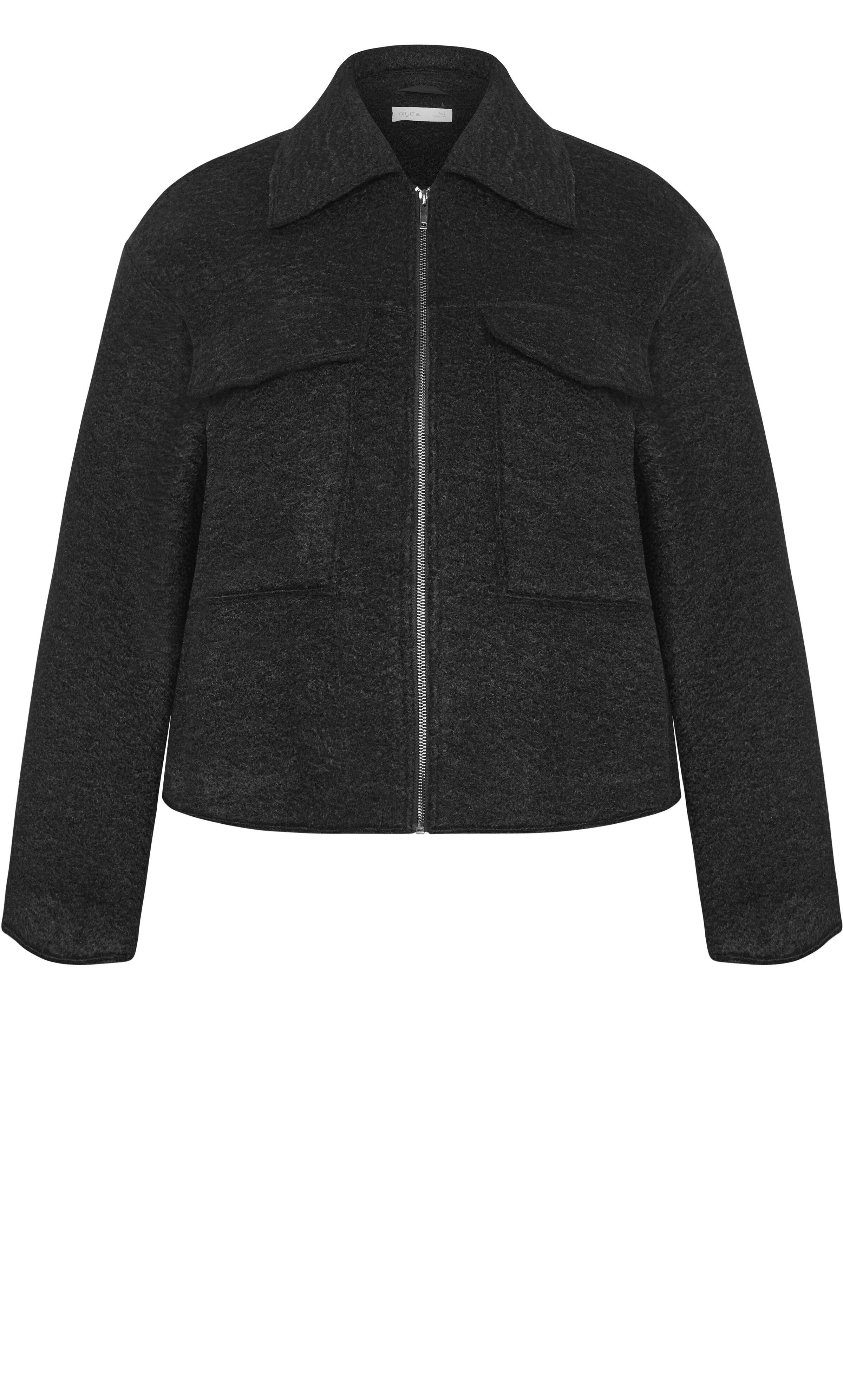 Boucle Zip Front Jacket - black, BLACK, alternate image number 4