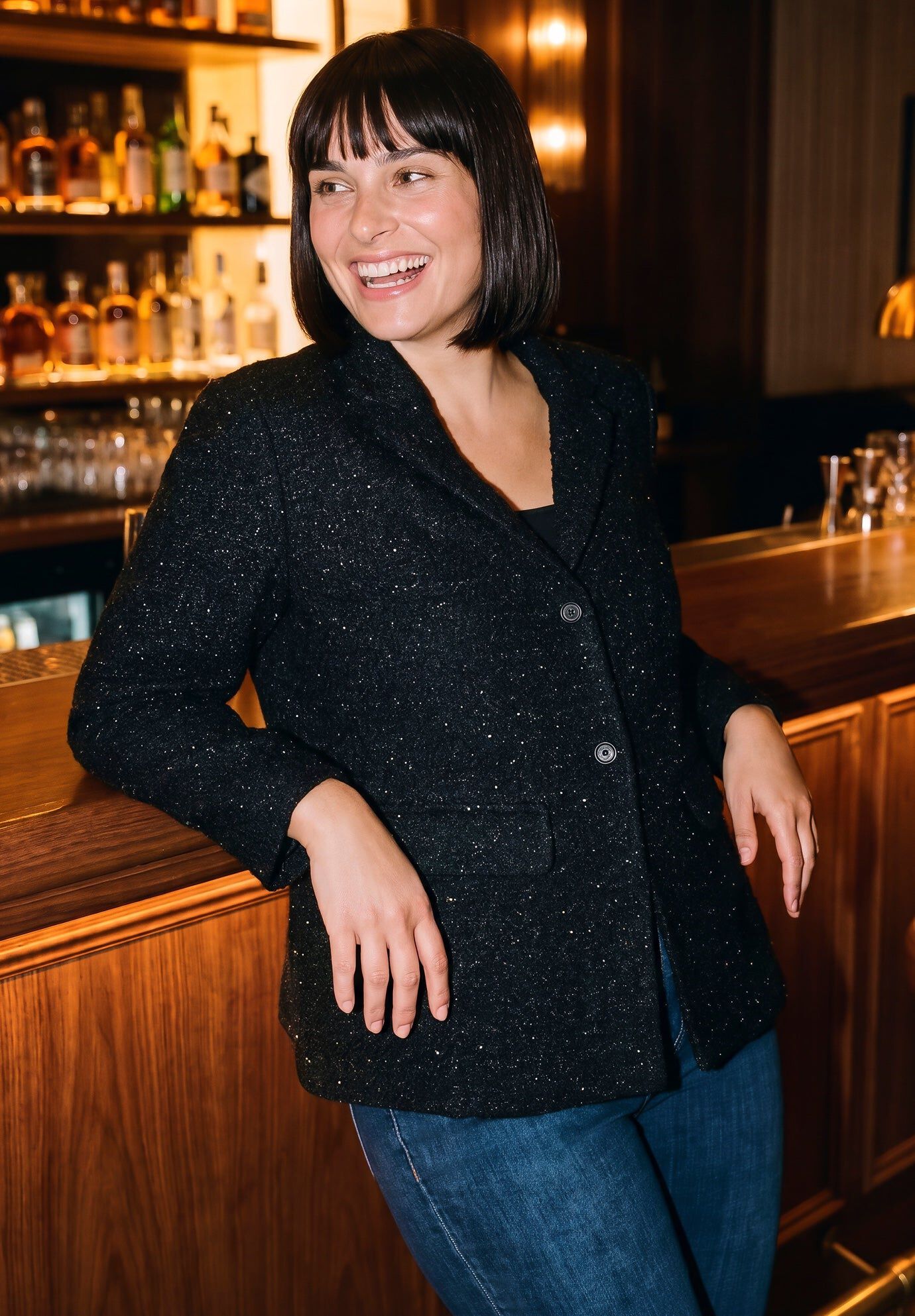 Tegan Tweed Blazer, BLACK, hi-res image number 0