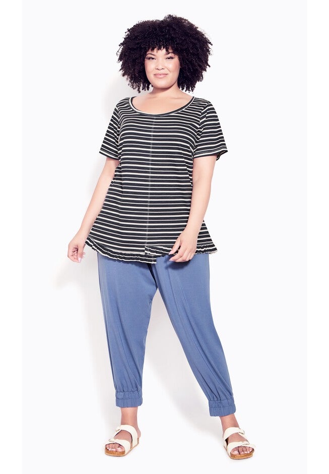 Mae Ruffle Stripe Top, STRIPE NAVY, hi-res image number null