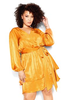 Twisted Ruffle Dress - honey