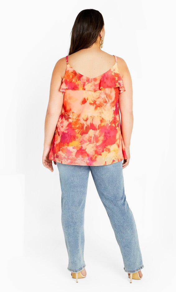 Mischa Print Top - l'amour, ORANGE, alternate image number 4