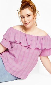 Christy Off Shoulder Top - violet