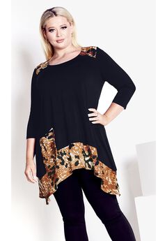Plus Size Polyester Spandex Tops