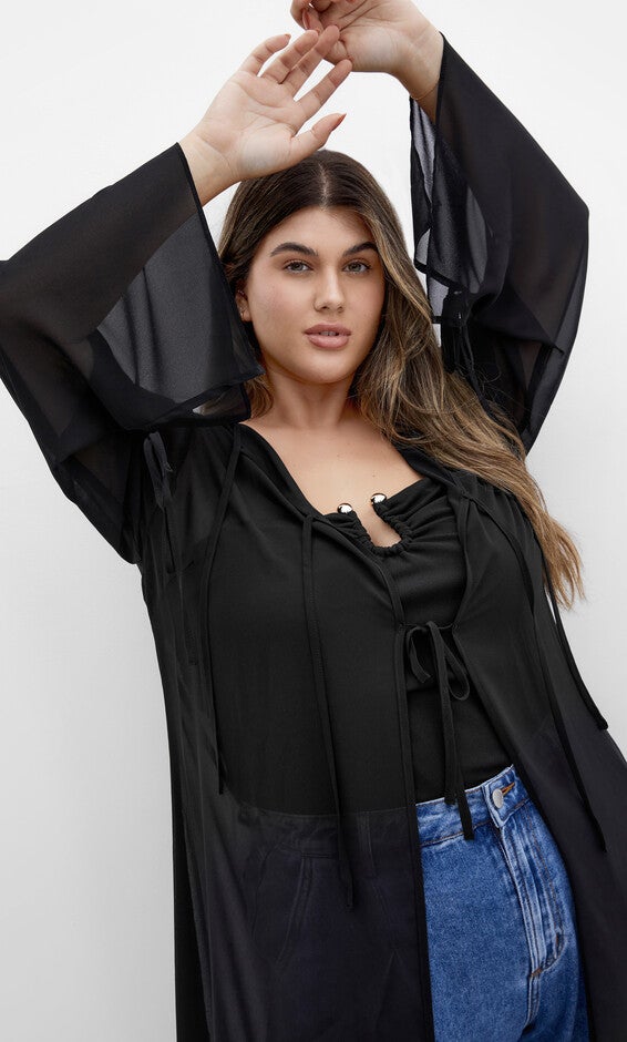 Remi Longline Jacket - black, BLACK, alternate image number 1