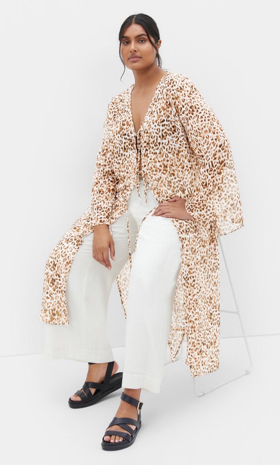 Remi Leopard Print Jacket - print, BROWN, alternate image number 2