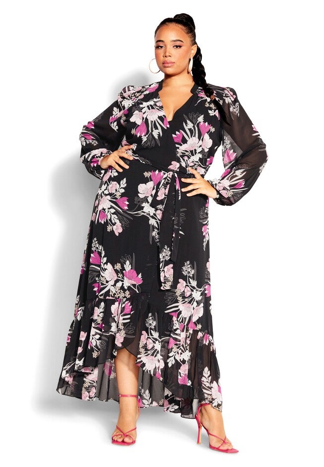 Samara Maxi Dress - black, BLACK FULL BLOOM, on-hover image number 1