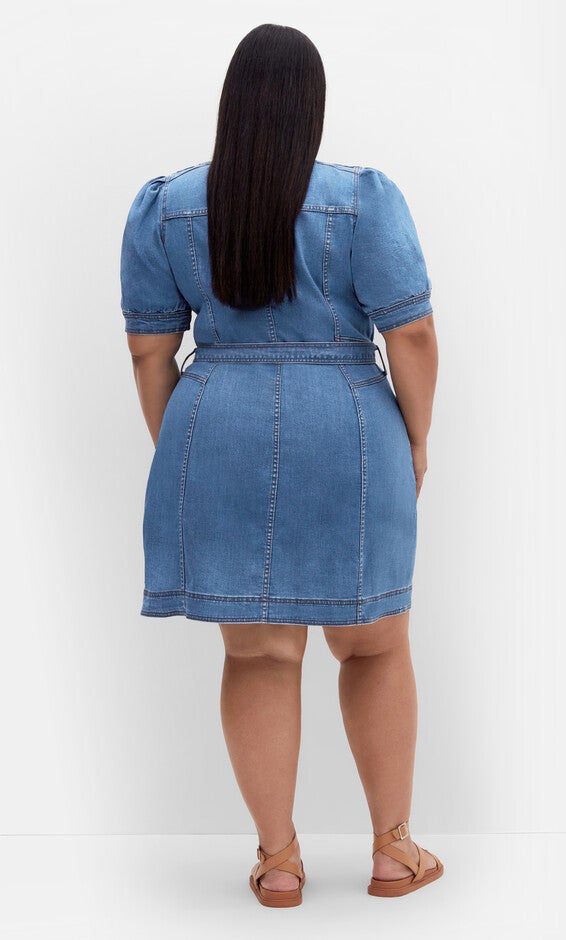 Tayla Dress - mid wash, BLUE, alternate image number 1