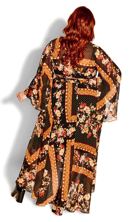 Falling Floral Maxi Dress - black, BLACK, alternate image number 2