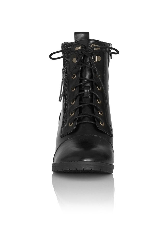 Rita Wide Width Brown Ankle Boot, BLACK, alternate image number null