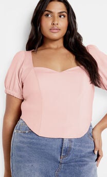 Corset Puff Top - sugar