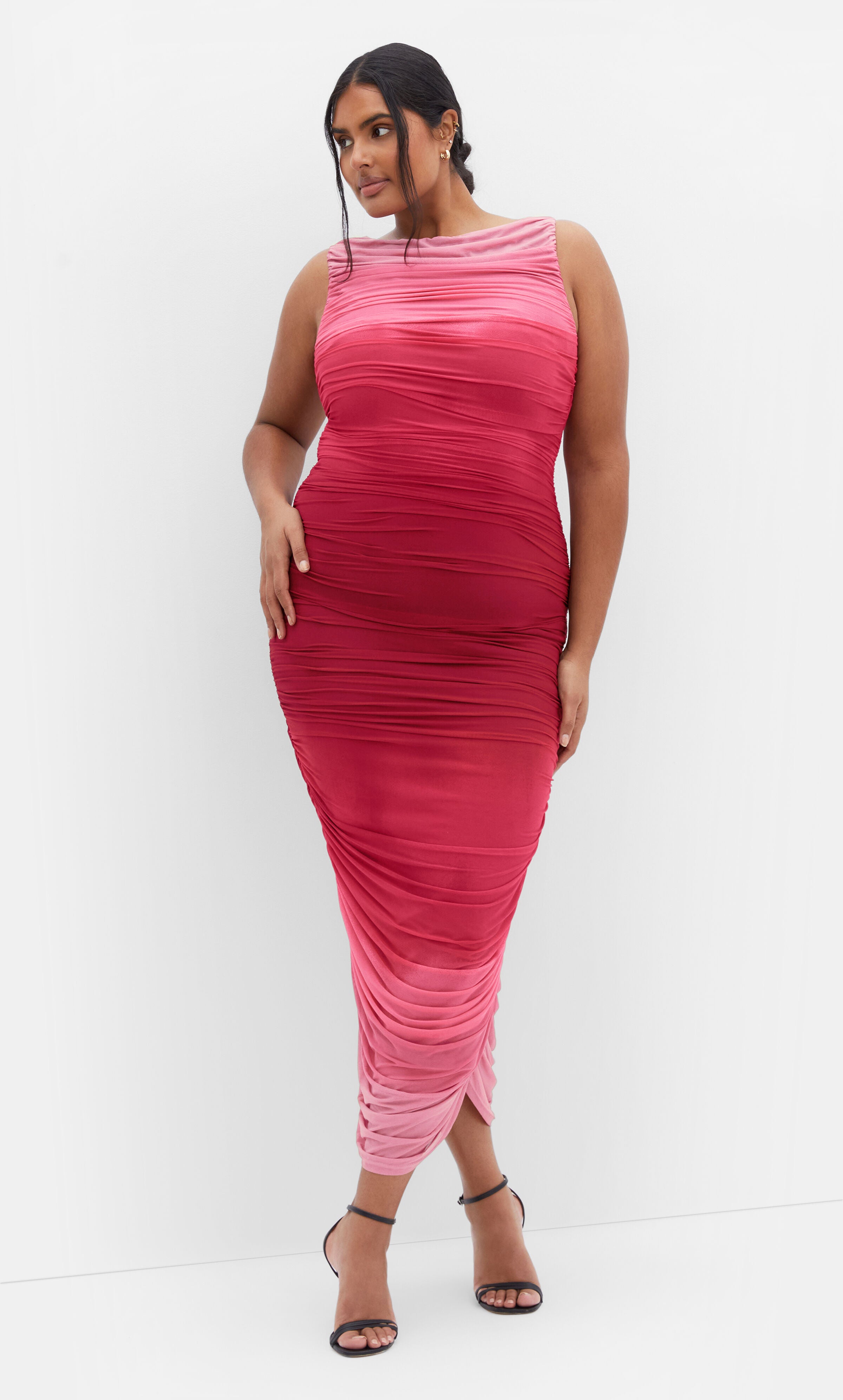Halo Ombre Dress - ruby, PINK, alternate image number 1