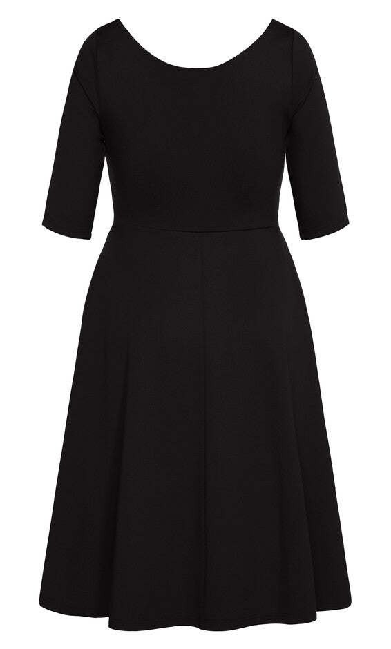 Cute Girl Elbow Sleeve Dress - black, BLACK, alternate image number 5