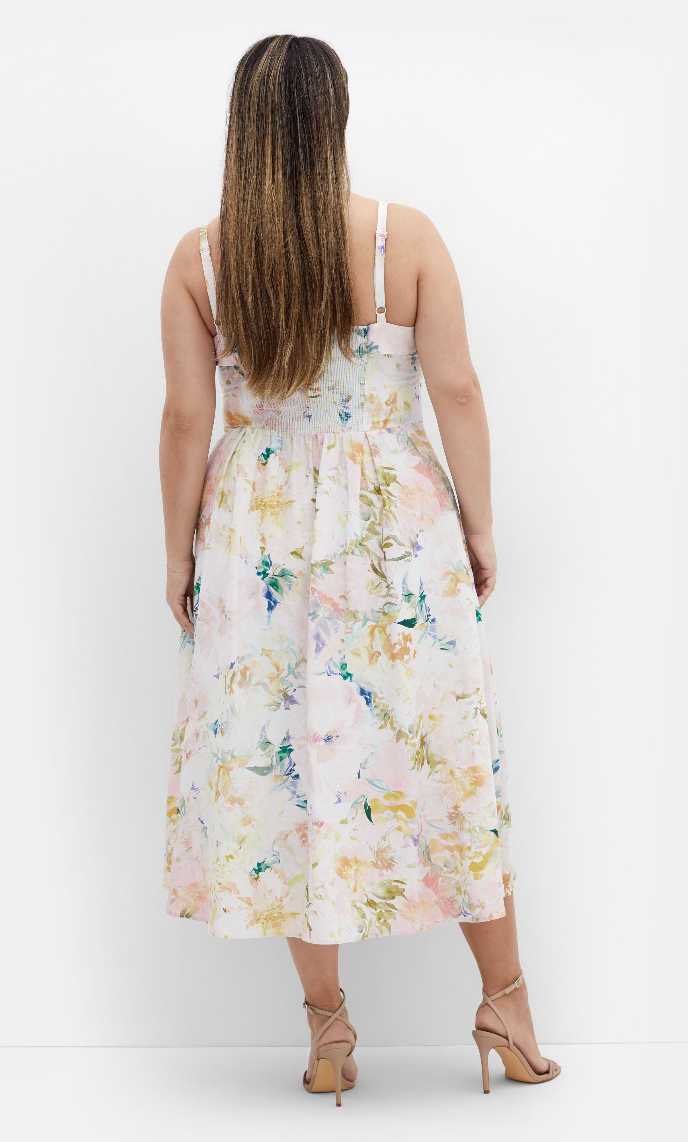 Garden Of Love Linen Dress - pout, CREAM, alternate image number 1