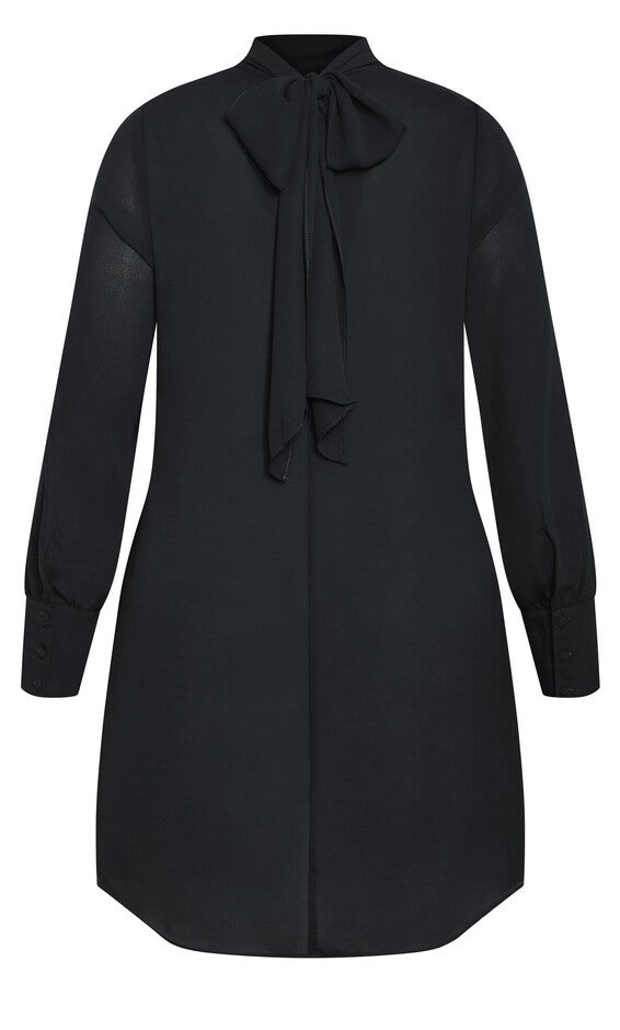 Neck Tie Tunic - black, BLACK, alternate image number 5