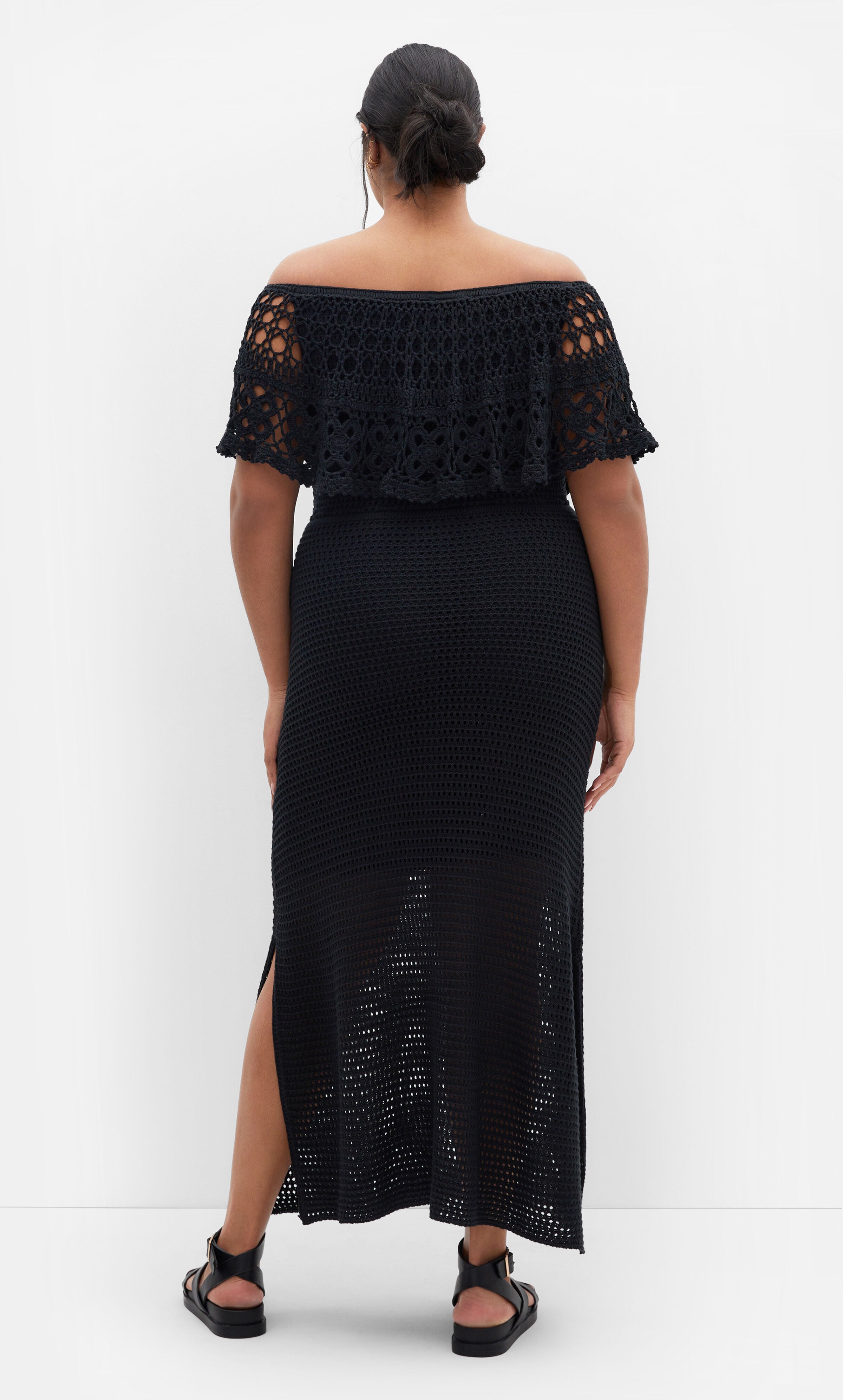 Callie Crochet Dress - black, BLACK, alternate image number 2