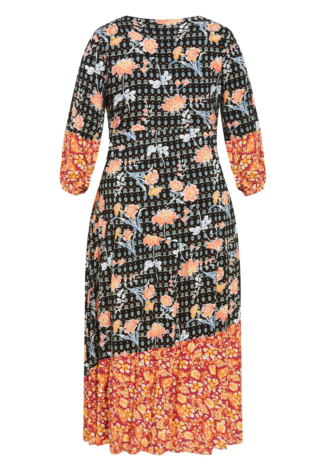 Cynthia Spliced Maxi Dress, BLACK COMBO, alternate image number 4