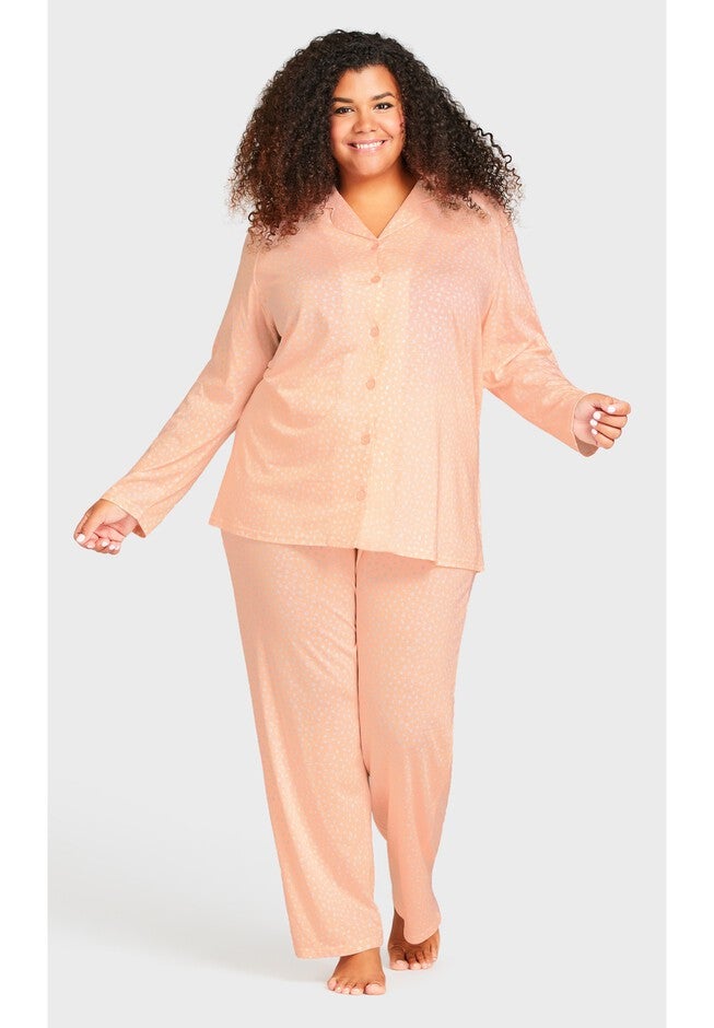Button Through Sleep Top, PINK SPOT, hi-res image number null