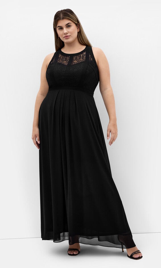 Panelled Bodice Maxi Dress - black, BLACK, hi-res image number 0