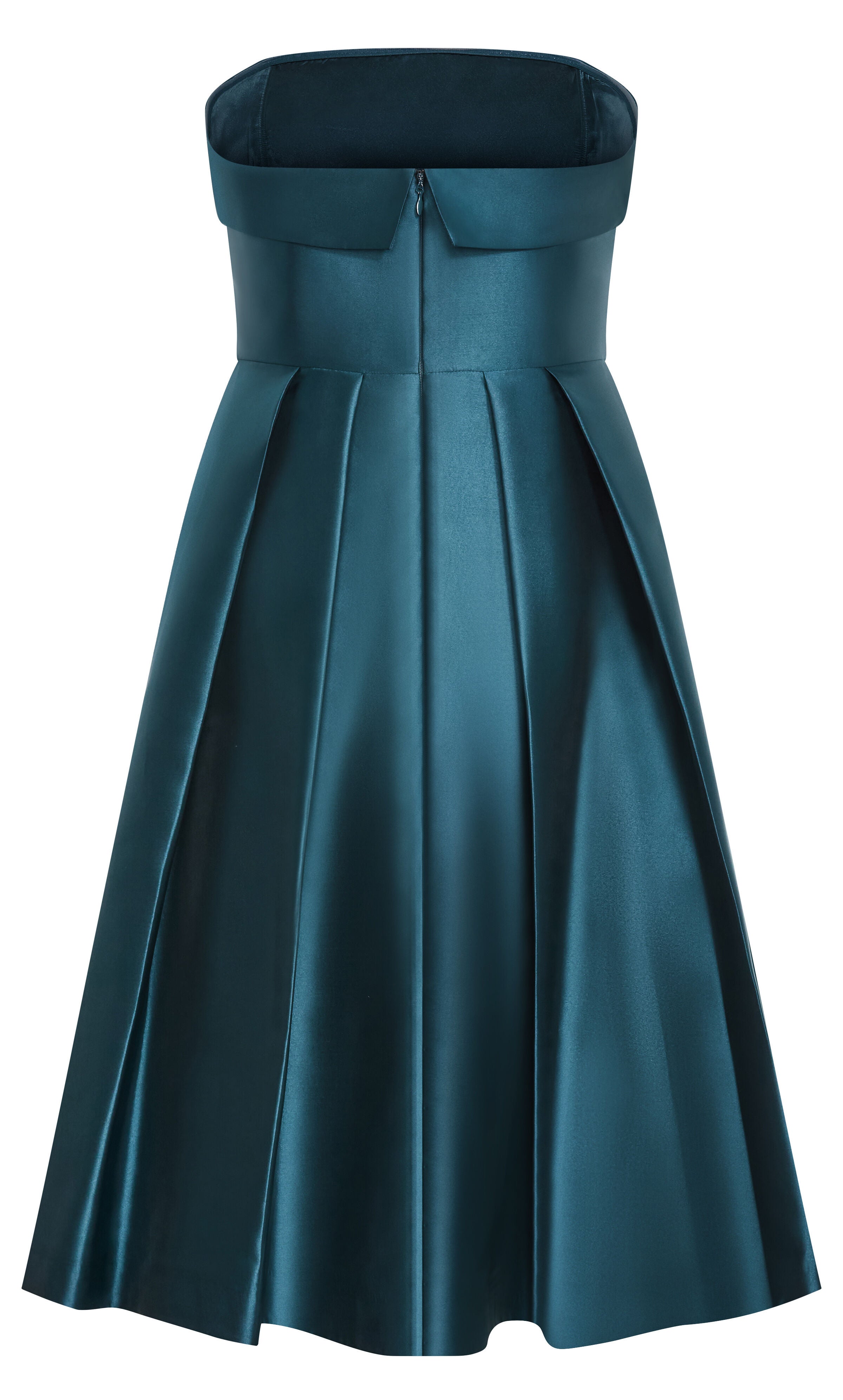 Tiffany Strapless Midi Dress - deep teal, GREEN, alternate image number 3