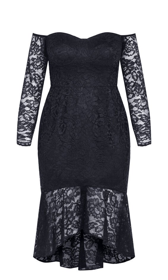Athena Lace Dress - navy, NAVY, alternate image number 4