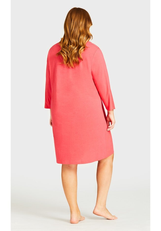 3/4 Sleeve Sleep Shirt, NEED SLEEP PRINT, on-hover image number null