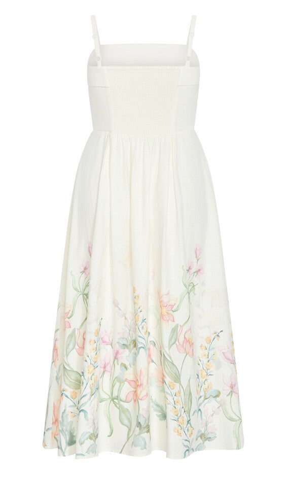 Love Fleur Linen Dress - ivory, CREAM, alternate image number 5