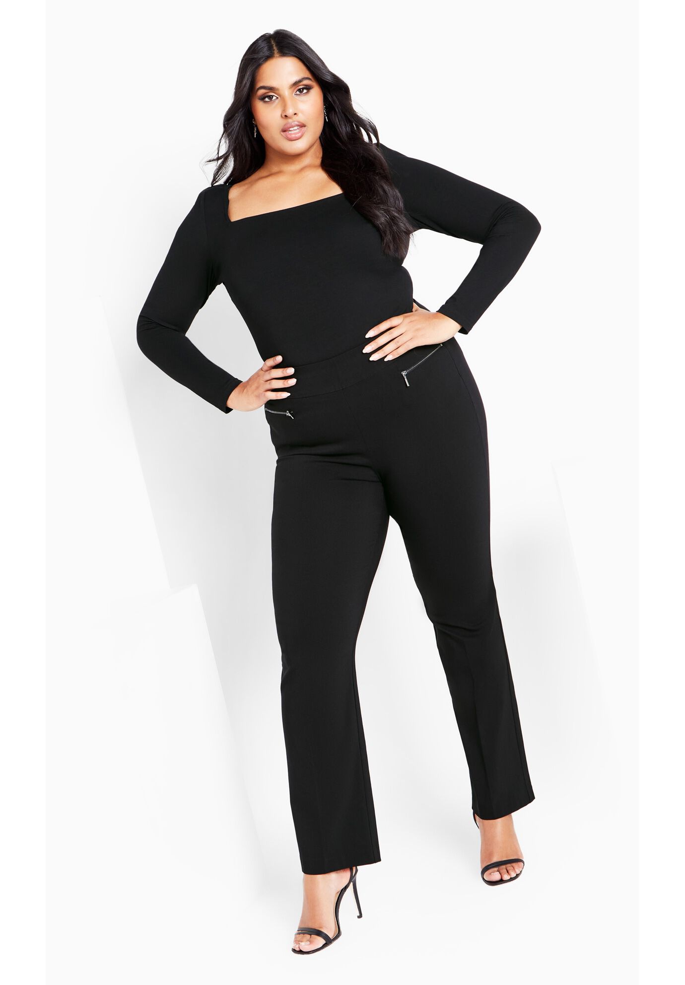 Super Stretch Zip Pant, BLACK, alternate image number 3