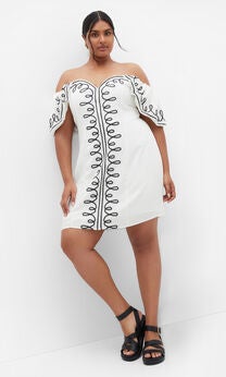 Hana Embroidered Dress - ivory