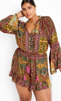 Erica Print Playsuit - kaleidoscope