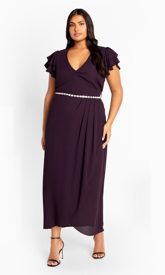 Enya Maxi Dress - spiced plum, PURPLE, alternate image number 1