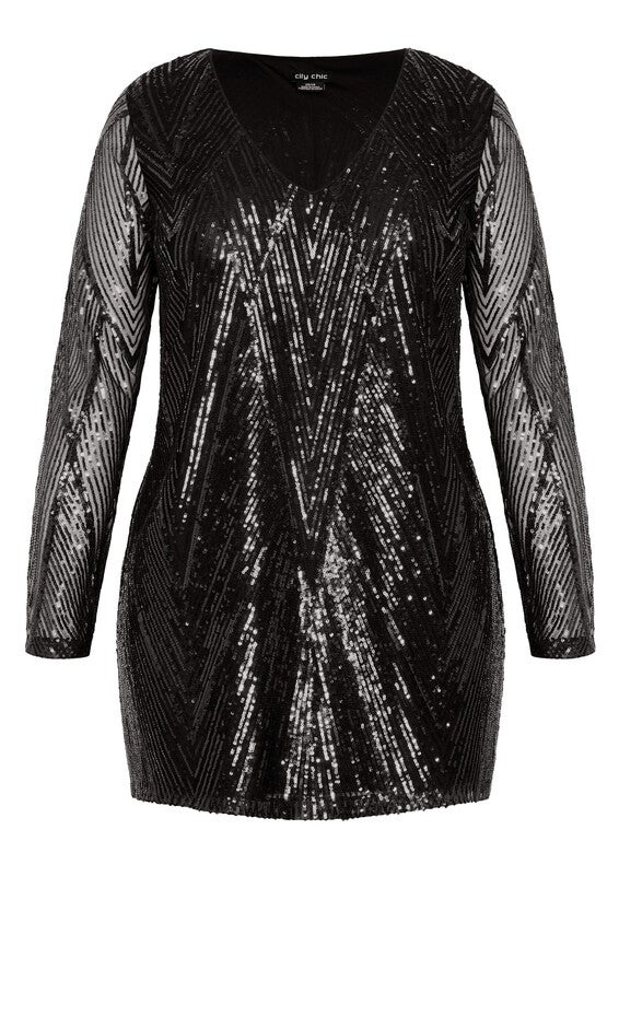 Micah Sequin Dress - black, BLACK, alternate image number 4
